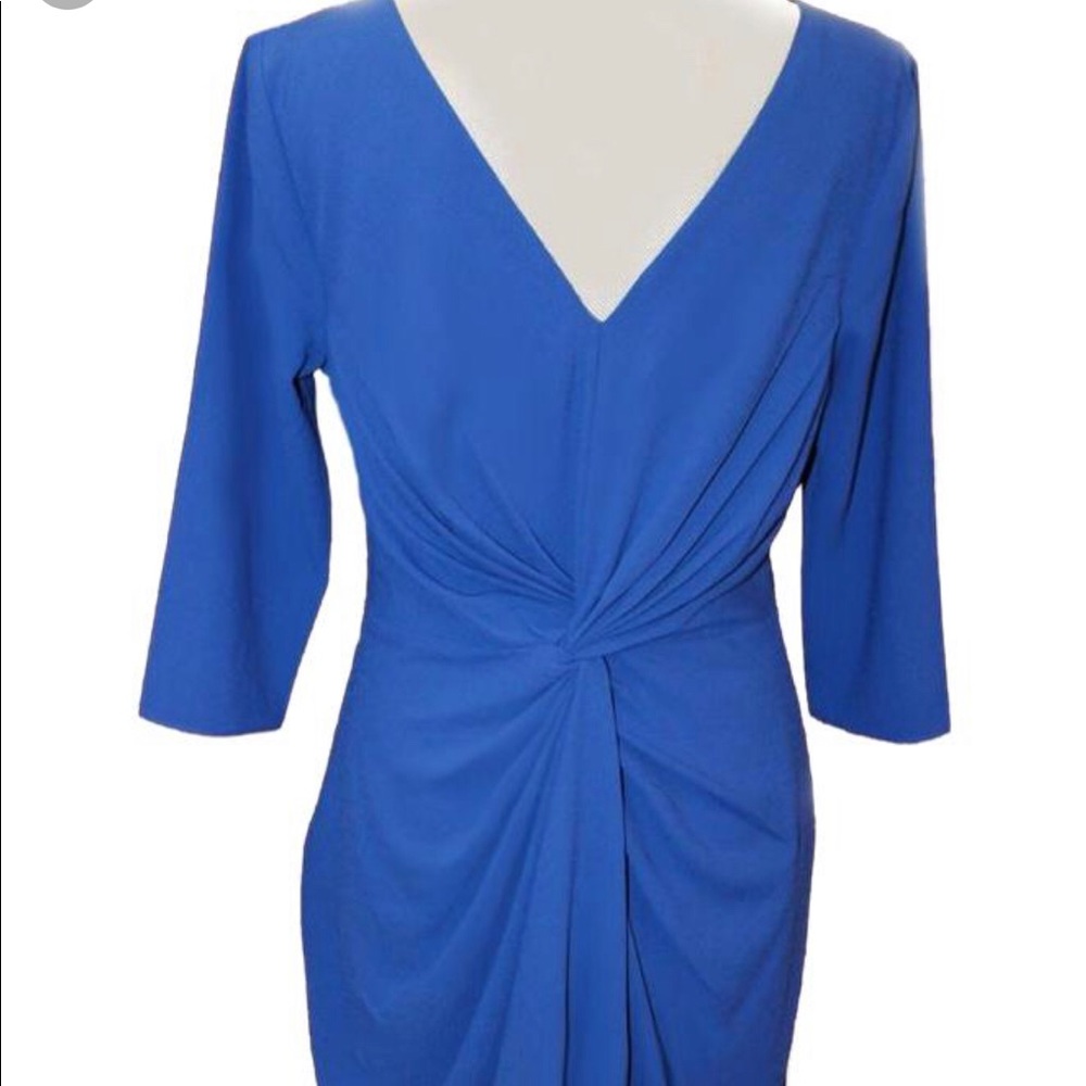 Halston Heritage Ruched Back 3/4 sleeve dress